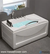 Klasyczne prostokątne jacuzzi wanna masaż z uchwyt